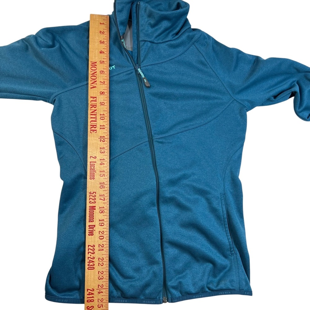 Mammut Womens Full Zip Fleece Jacket Teal Blue Thumbhole‎ Mid Layer Size Small - Picture 4 of 9